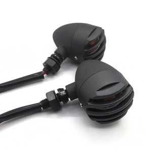 摩托车复古栅栏转向灯改装巡航哈雷883金属方向灯12伏LED转弯灯