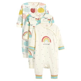 现货!next童装婴儿春秋新款男女宝宝长袖连体衣睡衣新生儿爬服