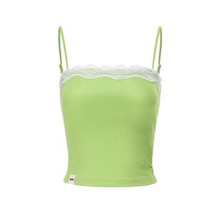 madeinnormal设计师品牌LOOKNOW春夏绿色拼接蕾丝吊带