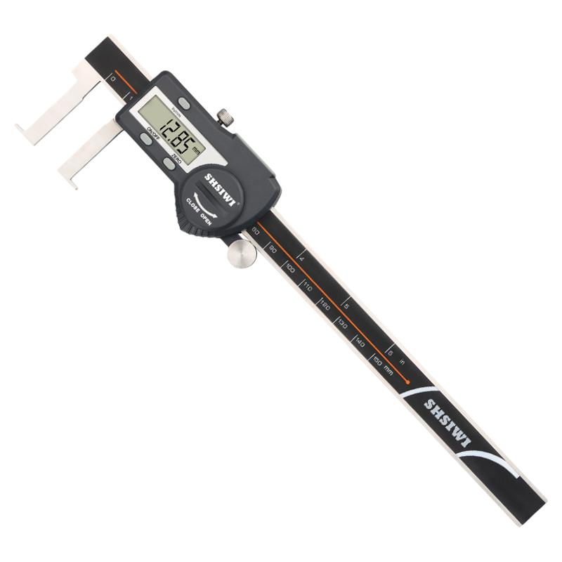 SHSIWI思为扁头内沟槽数显游标卡尺22-150 25-200 30-300数字沟槽