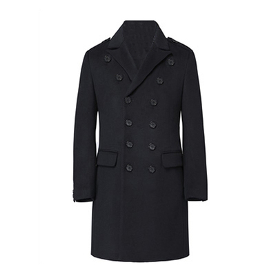 冬季羊绒加厚时尚翻领呢子大衣