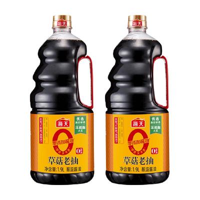 海天0添加草菇老抽1.9L*2瓶