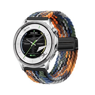 适用于oppowatchs表带尼龙磁吸智能手表OPPOWatchS腕带编织透气男士运动跑步休闲女士可水洗替换高颜值弹力