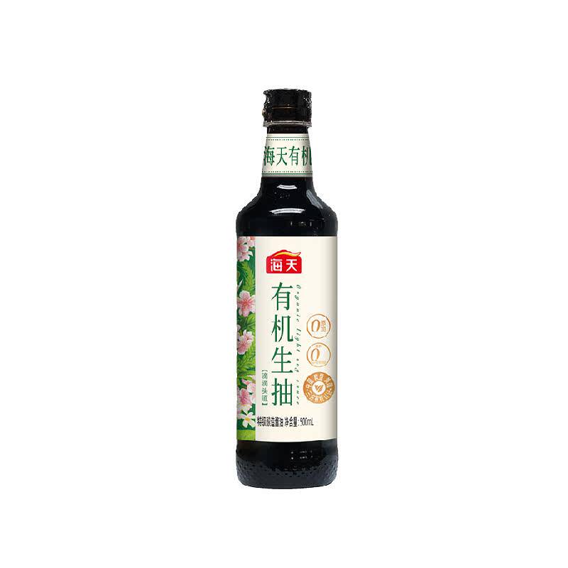 海天有机生抽500ml零添加特级酱油高盐稀态发酵0农残0防腐剂pet瓶
