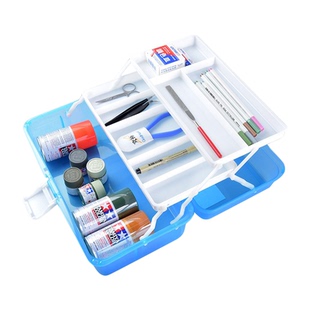 高达手办模型透明工具箱三层折叠收纳箱盒存放多功能手提式整理箱