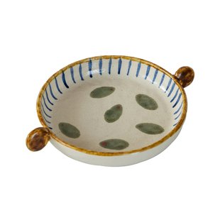 手绘清新树叶陶瓷餐盘日式米饭碗早餐盘防烫双耳盘咖喱饭盘意面盘