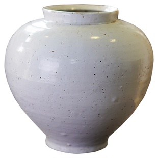 白瓷仿明粗陶罐复古白釉开片手工花瓶器皿插花干花现代简约摆件