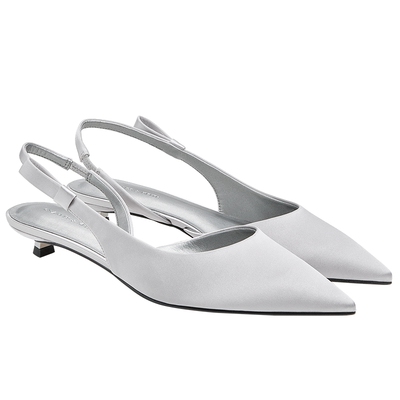 CHARLES&KEITH26春新款CK1-61720259蝴蝶结尖头低跟包头凉鞋单鞋