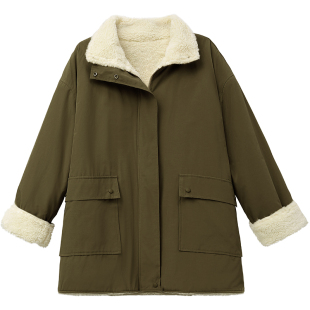 无谓2025冬季新款女装气质仿羊羔毛加厚保暖棉服女今年流行的棉袄