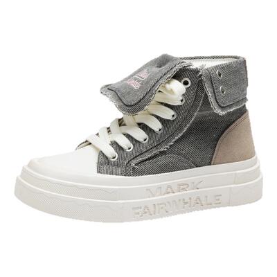 马克华菲官方旗靓店高帮帆布鞋潮