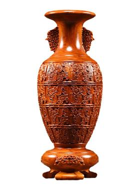 实木祝福摆件中式客厅办公室雕刻