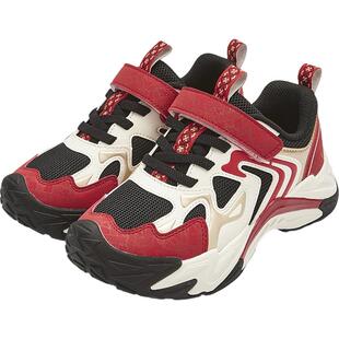 巴拉巴拉男童运动鞋中大童宝宝鞋子秋冬季款童鞋儿童红色复古老爹