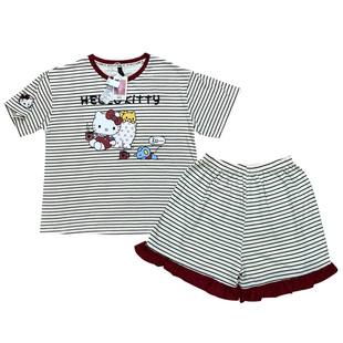 缤安娜家居服睡衣女款夏季2025新款短袖流行薄款纯棉短裤夏款套装