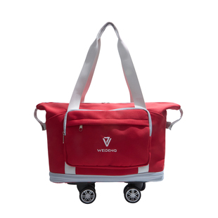 袋鼠旅行包女士双肩行李包带轮子大容量结实耐用可扩容防水行李袋