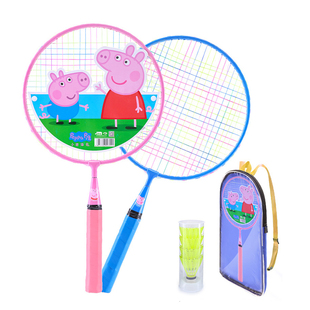 小猪佩奇儿童羽毛球拍网球拍幼儿园亲子互动宝宝户外运动球类玩具