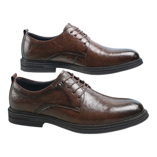 HLA/海澜之家男鞋新款春季时尚通勤男士德比鞋增高透气皮鞋新郎鞋