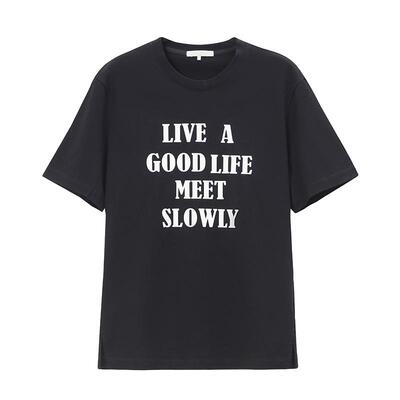 宽松纯棉针织短袖T恤衫商场同款