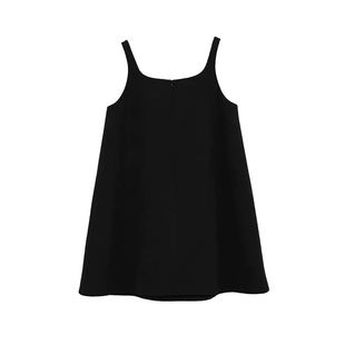 LeoMami高级感孕妇装春秋新款洋气丝绒吊带连衣裙时髦肩带背心裙