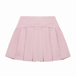 生命力女孩 网球裙女夏高腰A字百褶速干防走光裸感运动短裙带口袋