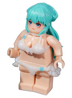 初音未来美少女可动粘土人女性乐高人仔积木舞娘手办玩具人偶摆件