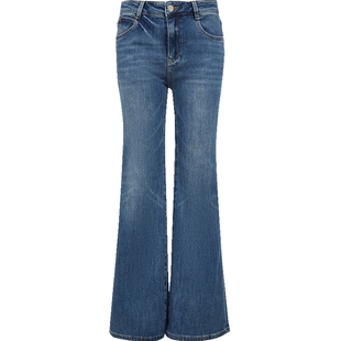 Vero Moda牛仔裤2025秋季新款含棉做旧复古显瘦微喇裤325332049