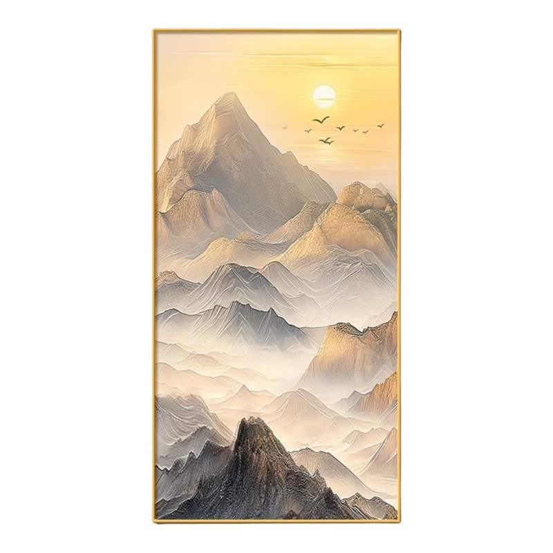 旭日东升入户玄关装饰画正对门