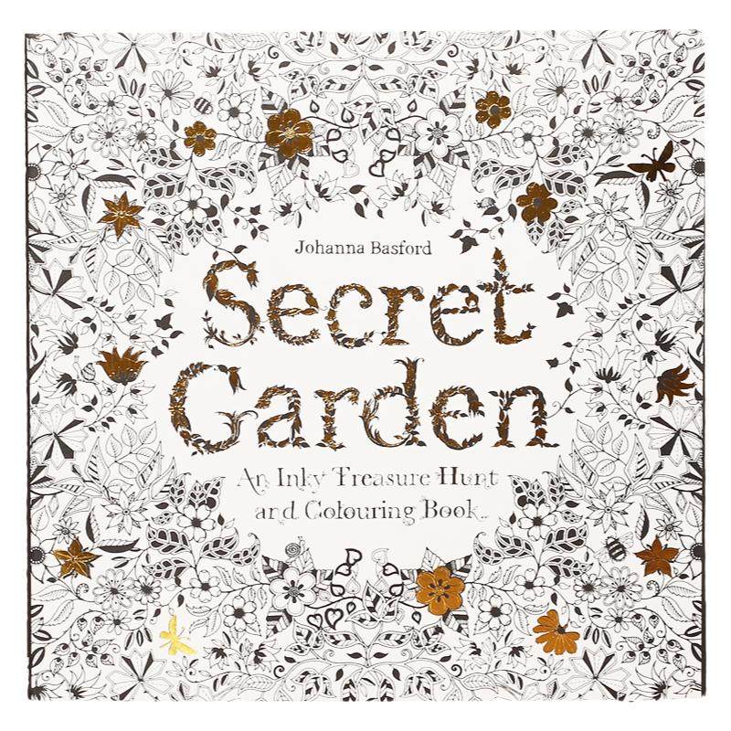 英文版秘密花园涂色书大人减压儿童填色本成人孕妇胎教解压画绘画