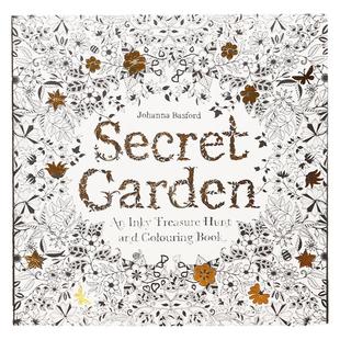英文版秘密花园涂色书大人减压儿童填色本成人孕妇胎教解压画绘画
