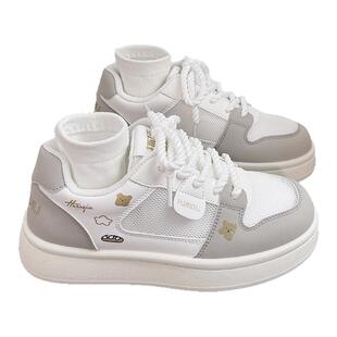 环球夏天女鞋厚底板鞋女2026新款夏季薄款网面透气百搭休闲板鞋子