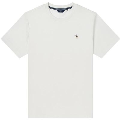 【液氨易打理】Hazzys哈吉斯白色短袖t恤男圆领纯色休闲打底上衣