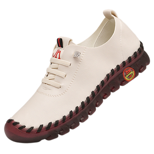 软底真皮妈妈牛筋一脚蹬皮鞋2026新款女鞋春季舒适中老年防滑单鞋