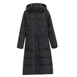 2025冬装新款过膝羽绒服女中长款修身显瘦可脱卸帽小个子大衣外套