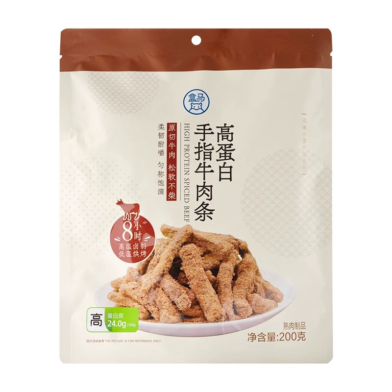 盒马超市代购五香味高蛋白手指牛肉条袋装原切肉干松软肉脯零食