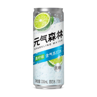 元气森林含气苏打水无甜气泡水青柠口味原味330mL规格6罐