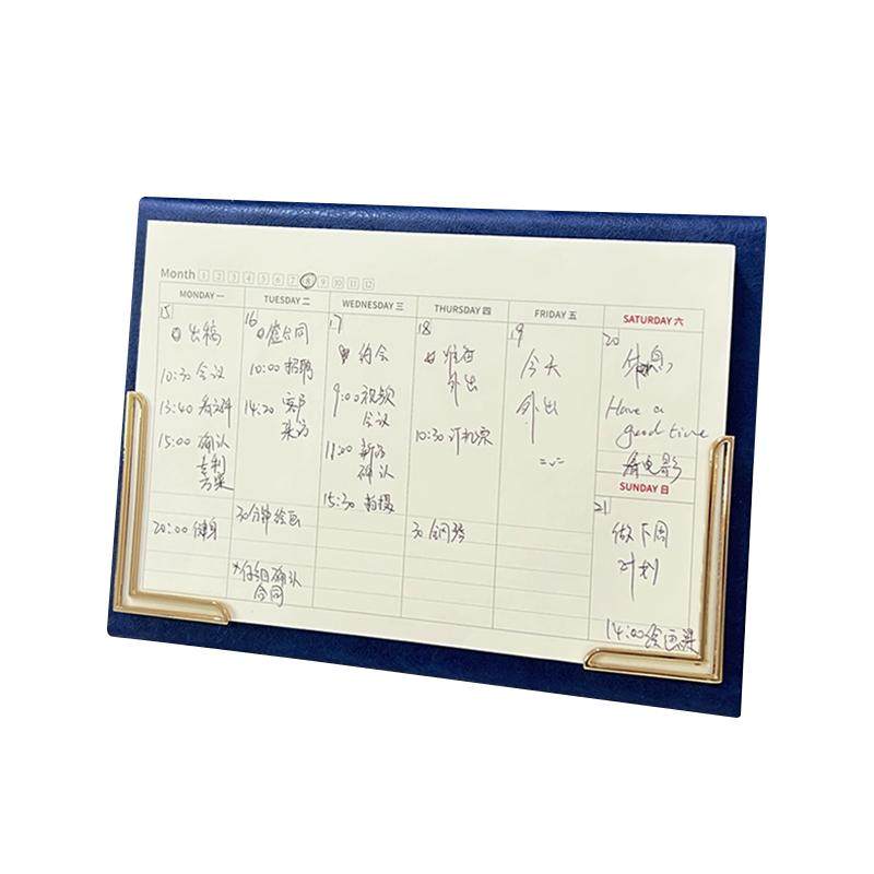 zhongfan2026年日历新款高档周计划本创意记事桌面台历商务仿皮质架台历简约时尚月历计划本支持企业定制logo