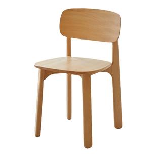 森川家具实木餐椅简约现代靠背软包北欧家用餐厅餐桌椅子书房木椅