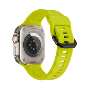 新款iwatch表带s10适用苹果applewatch荧光绿ultra运动硅胶腕带女