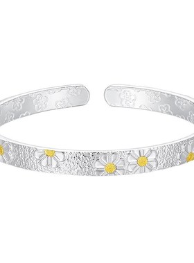 小雏菊纯银手镯女简约百搭网红款