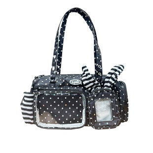 LOLA DESIGN波点兔子痛包女 波士顿包斜挎二次元漫展收纳吧唧娃包