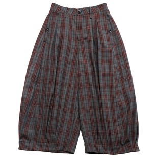 鹿与飞鸟“格律范本”微磨毛垂感宽松阔腿两色复古八分山本裤7090