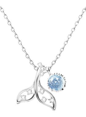 原创设计银项链纯银美人鱼吊坠女