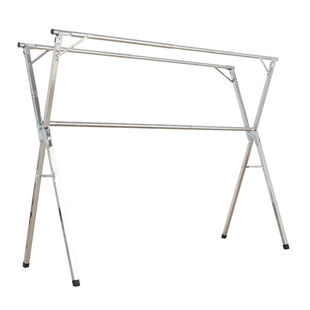 晾衣架加粗钢管可折叠家用阳台室内晾衣服晒被子双杆式晾衣杆卧室