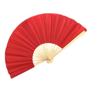 中国风古典折扇双面舞蹈白色丝绸布黑红蓝黄色书简舞上春山梅花赋