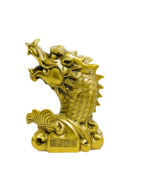 纯黄铜鳌鱼龙头鱼摆件瑞兽家居办公室商铺装饰鸱吻五脊六兽吉祥物