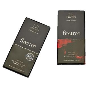 英国进口FireTree火树100%高端无糖黑巧克力所罗门岛零食排块健身