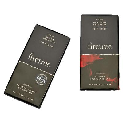 英国进口FireTree火树100%高端无糖黑巧克力所罗门岛零食排块健身