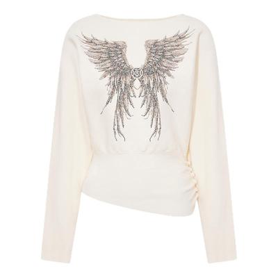 TCH仙女软糯天使之翼烫钻收腰设计感显瘦长袖针织衫女T75D09E5030