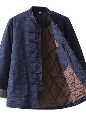 冬季唐装男加厚中老年棉袄棉服