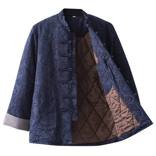 冬季棉衣男中老年唐装中国风中式加厚保暖棉袄外套棉服爸爸爷爷装