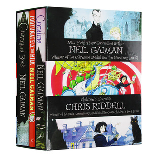 尼尔盖曼3册盒装 Neil Gaiman 英文原版小说 鬼妈妈 Coraline 坟场之书The Graveyard Book幸好有牛奶 全英文正版电影原著英语书籍